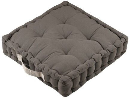 Textile Vloerkussen DUO - taupe - katoen - 45 x 45 x 10 cm - vierkant - Extra dik