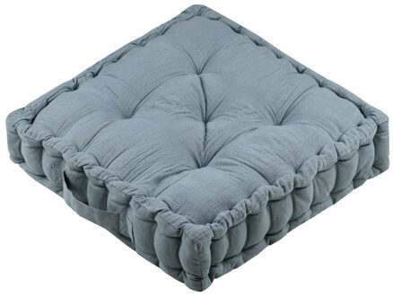 Textile Vloerkussen Maxime - blauw - katoen - 45 x 45 x 10 cm - vierkant - Extra dik