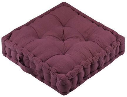 Textile Vloerkussen Maxime - bordeaux - katoen - 45 x 45 x 10 cm - vierkant - Extra dik