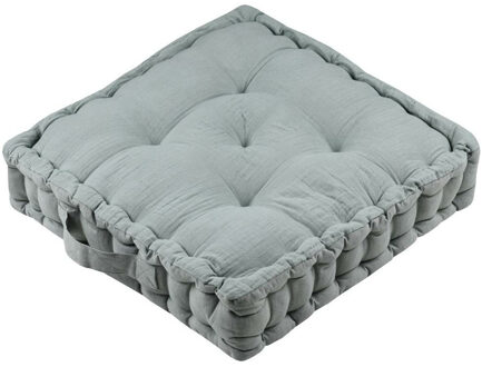 Textile Vloerkussen Maxime - lichtgroen - katoen - 45 x 45 x 10 cm - vierkant - Extra dik