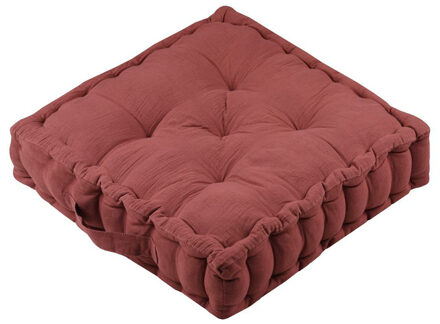 Textile Vloerkussen Maxime - terracotta - katoen - 45 x 45 x 10 cm - vierkant - Extra dik