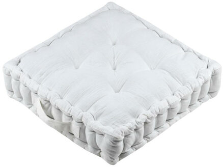 Textile Vloerkussen Maxime - wit - katoen - 45 x 45 x 10 cm - vierkant - Extra dik