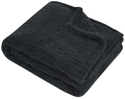 Textiles Plaid/bankdeken/bedsprei Columbia - antraciet - 180 x 220 cm - 2 persoons