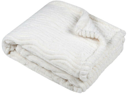 Textiles Plaid/bankdeken/bedsprei Columbia - ivoor wit - 180 x 220 cm - 2 persoons