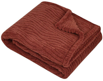 Textiles Plaid/bankdeken/bedsprei Columbia - steenrood - 180 x 220 cm - 2 persoons