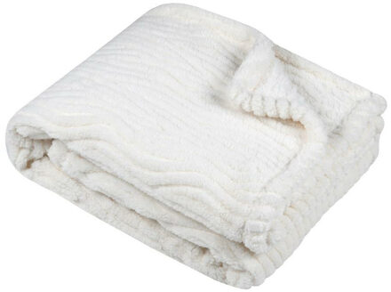 Textiles Plaid/bankdeken/bedsprei Columbia - wit - 130 x 160 cm - 1 persoons