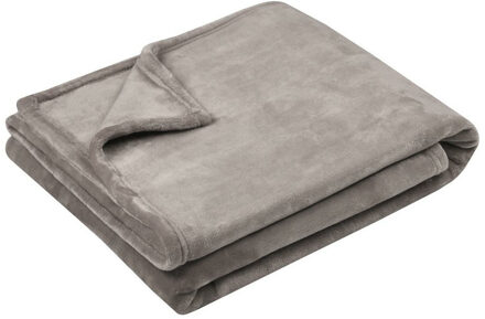 Textiles Plaid/Bankdeken Maribelle - lichtgrijs - 180 x 220 cm - polyester fleece - 2 persoons