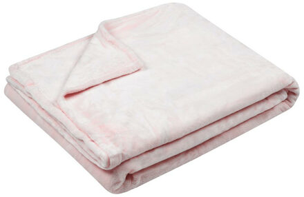 Textiles Plaid/bankdeken Maribelle - roze - 130 x 160 cm - polyester fleece - 1 persoo