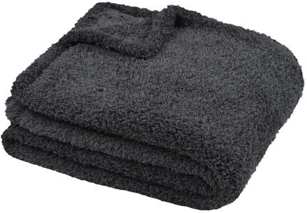 Textiles Plaid/bankdeken Montreal - antraciet - 130 x 160 cm - polyester - 1 persoons