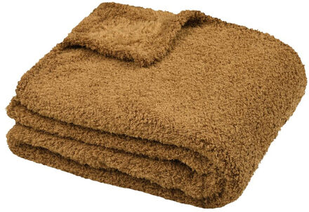 Textiles Plaid/bankdeken Montreal - camel - 130 x 160 cm - polyester - 1 persoons