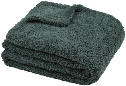 Textiles Plaid/bankdeken Montreal - jade groen - 180 x 220 cm - polyester - 2 persoons