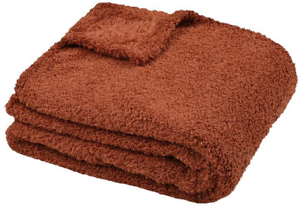 Textiles Plaid/bankdeken Montreal - terracotta - 130 x 160 cm - polyester - 1 persoons