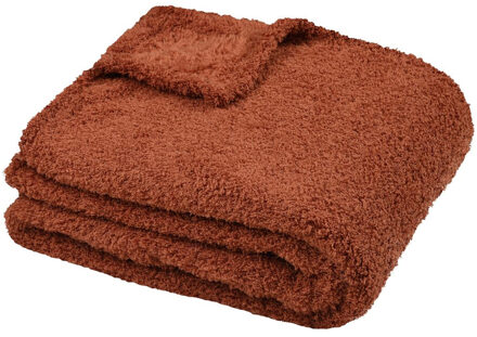 Textiles Plaid/bankdeken Montreal - terracotta - 180 x 220 cm - polyester - 2 persoons