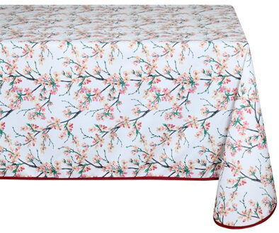 Textiles Tafelkleed - 145 x 240 cm - bloesem - Eettafel tafellakens - polyester Roze