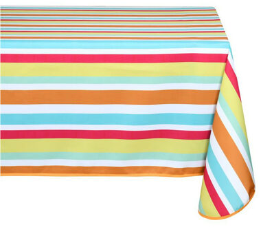 Textiles Tafelkleed - 145 x 240 cm - kleuren mix - Eettafel tafellakens - polyester