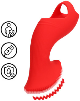 Textured Finger Vibrator - Sunrise Red