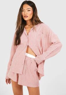 Textuurrijke Gestreepte Overhemd Met Losse Pasvorm, Spice - 38