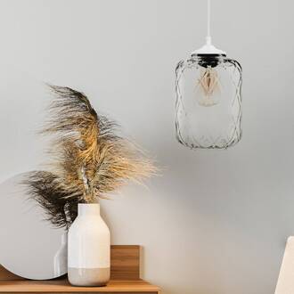 Tezeusz hanglamp met heldere glazen kap Ø 17cm transparant, wit