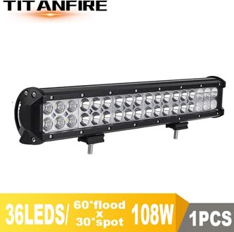 TF30 4 7 12 18inch 18W 36W 72W 108W Off Road LED Verlichting LED bar voor Motorfiets Tractor Boot 4WD 4x4 Truck SUV ATV 12V 24V 1stk 17duim 108W
