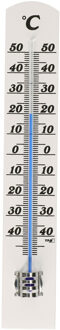 TFA Binnen Thermometer - analoog - berkenhout - wit - 18 x 3 cm