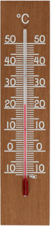 TFA Binnen Thermometer - analoog - eikenhout - naturel - 20 x 5 cm - binnen