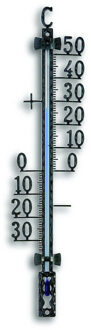 TFA Buiten Thermometer - analoog - metaal - zwart - 28 x 7 cm
