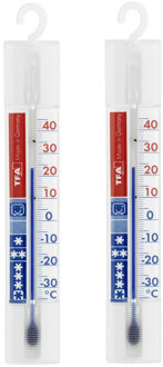 TFA-Dostmann Koelkast en vriezerthermometer - set van 2x - wit - kunststof - analoog