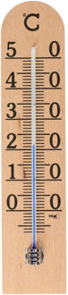 TFA-Dostmann TFA Binnen Thermometer - analoog - berkenhout - lichtbruin - 25 x 6 cm - binnen