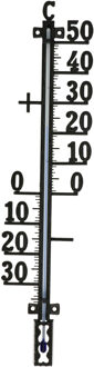 TFA-Dostmann TFA Buiten Thermometer - analoog - metaal - zwart - 41 x 10 cm