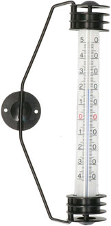 TFA-Dostmann TFA Raam Thermometer - analoog - metaal - zwart - 20 cm - binnen en buiten