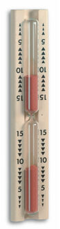 TFA-Dostmann TFA Sauna timer/wekker - waterdicht - 15 min - zandloper - berkenhout - 29 cm
