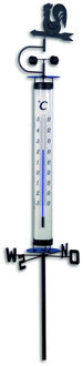 TFA-Dostmann TFA Tuin Thermometer - met windwijzer - 138 cm - buiten thermometer - RVS