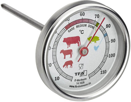 TFA-Dostmann Vlees thermometer prikker - 0-110 graden celcius - RVS - analoog - 12 cm