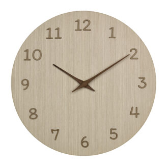 TFA-Dostmann Wandklok - naturel houtkleur - D30 cm - hout - muur klok - rond