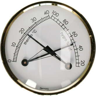 TFA Hygro en thermo meter - kunststof/messing - 7 cm - luchtvochtigheidsmeter