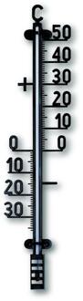 TFA muurthermometer zwart 41,5cm