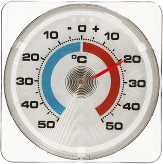 TFA Raam Thermometer - analoog - kunststof - transparant - 7 x 7 cm - binnen en buiten