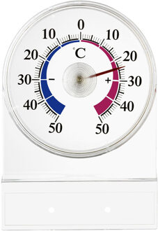 TFA Raam Thermometer - analoog - kunststof - wit - 10 x 7 cm - binnen en buiten