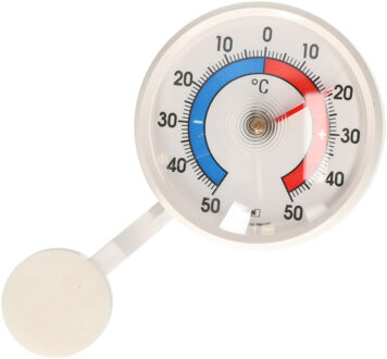 TFA Raam Thermometer - analoog - kunststof - wit - 7 x 12 cm - binnen en buiten