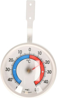 TFA Raam Thermometer - analoog - kunststof - wit - 7 x 12 cm - binnen en buiten