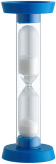 TFA Zandloper timer/wekker - 3 min - kunststof - blauw - 9 cm