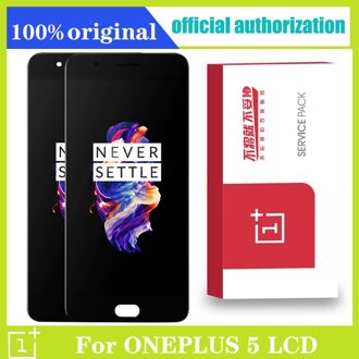 Tft/Amoled Lcd Voor Oneplus 5 Display Voor Oneplus A5000 Touch Screen Digitizer Vergadering Vervanging 5.5 ''Zwart Geen/Met Frame OLED zwart nee kader