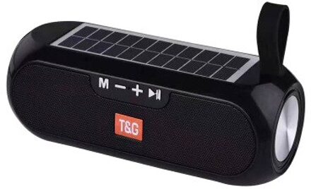 TG182 Zonne-energie Opladen Bluetooth Speaker Draagbare Kolom Draadloze Stereo Music Box Luidspreker Outdoor Waterdichte Altavoces zwart