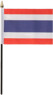 Thailand - mini vlaggetje van 10 x 15 cm op stokje - Landen vlag - H27 cm