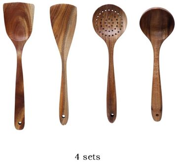 Thailand Teak Natuurlijke Houten Servies Lepel Pollepel Turner Lange Rijst Vergiet Soep Skimmer Koken Lepels Scoop Keuken Tool Set 09