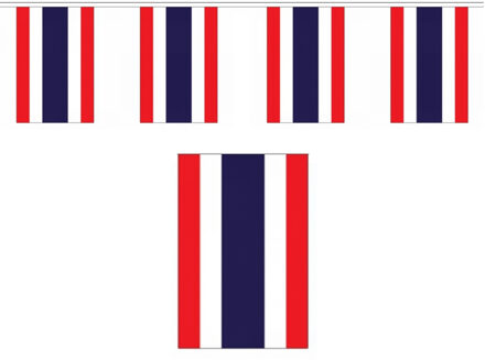 Thailand Vlaggetjes vlaggenlijn slinger - 900 cm - polyester - binnen/buiten - versiering/feestart Multi