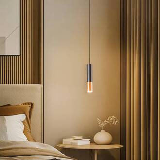 Thalassa hanglamp 1-lamp GU10 zwart/koper zwart, koper