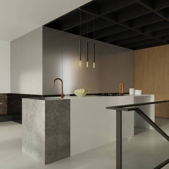 Thalassa hanglamp 3-lamps G9 zwart/goud langwerpig zwart, goud