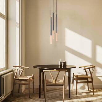Thalassa hanglamp 3-lamps G9 zwart/koper rond zwart, koper