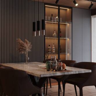 Thalassa hanglamp 3-lamps GU10 zwart/koper zwart, koper